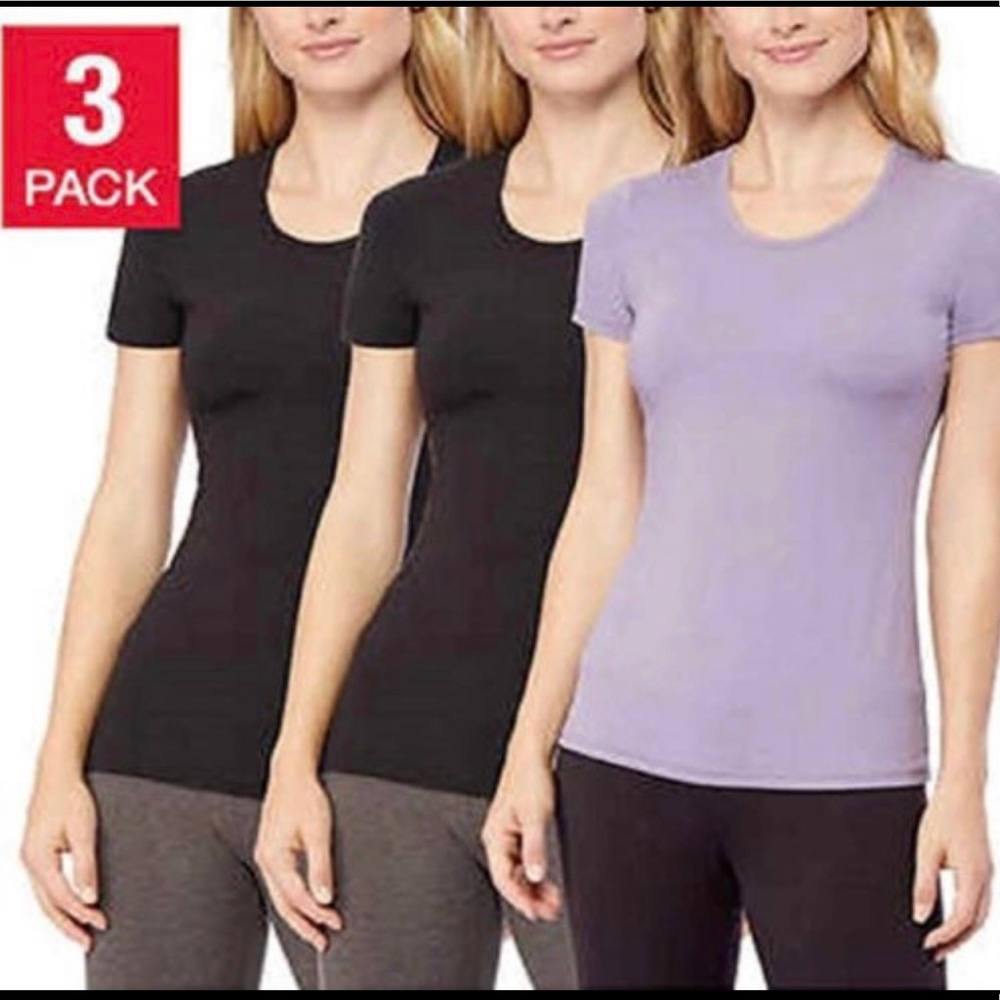 Brand New 3-Pack Women's Small 32 Degrees COOL Short Sleeve Scoop Neck Shirts